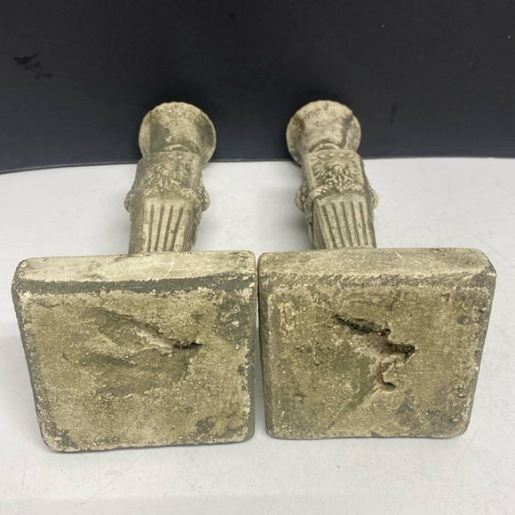 Giannini Plaster Molded Lion Candle Sticks Set of Two - Picture 16 of 16